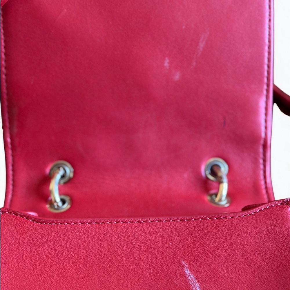 Tory Burch Reddish Orange Quilted Mini Bag - Picture 4 of 8